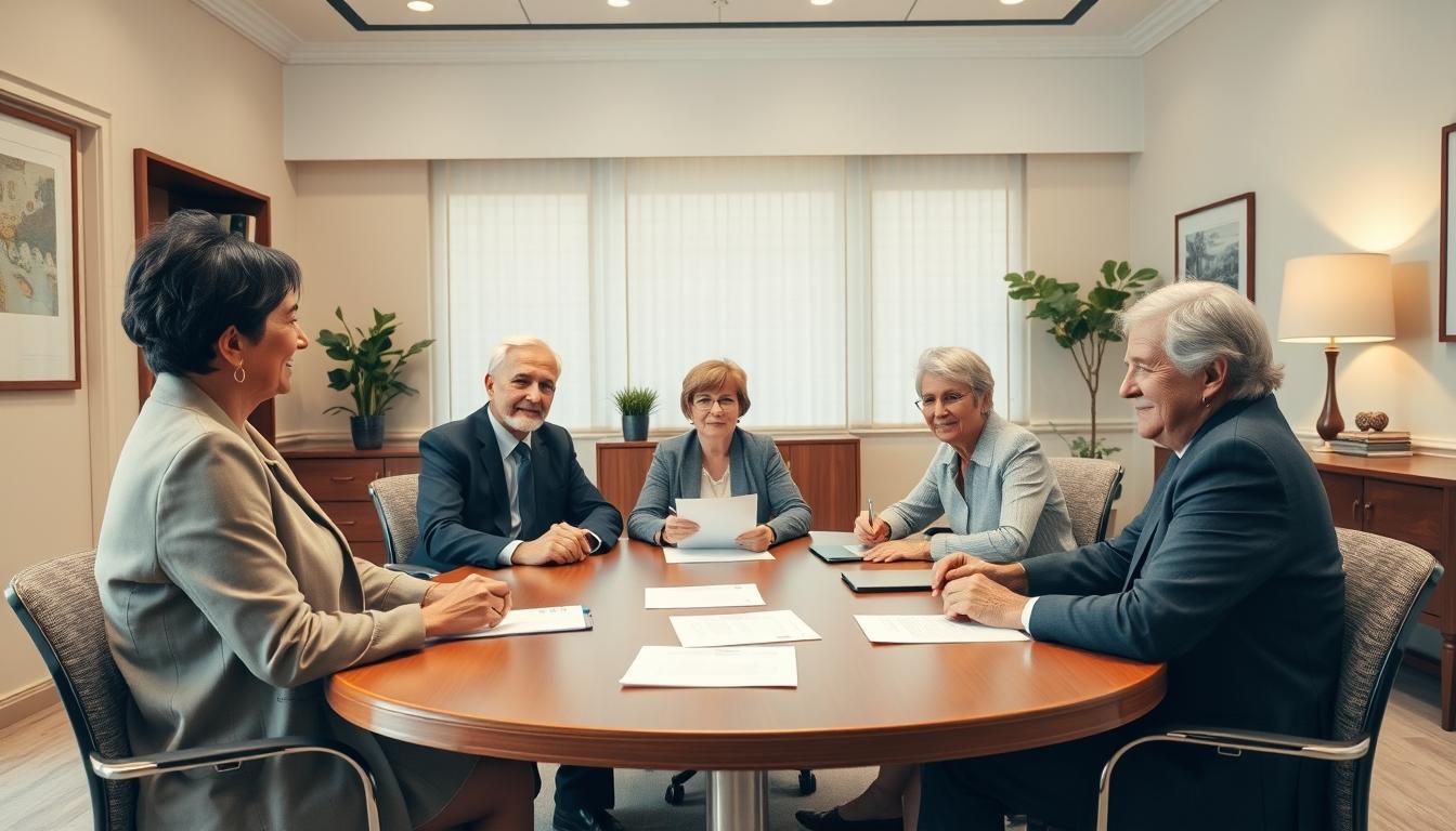 Family elder care planning discussion